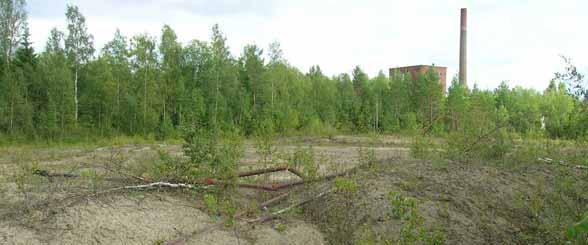 Stora ytor är kala men växtligheten kommer långsamt in från kanterna på området. Deponin är omgiven av skogsmark. Avståndet till närmaste bostad är ca 300 m.
