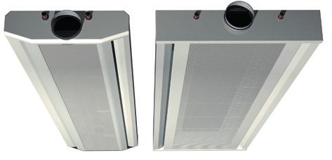 Produktöversikt Aktiva kylbafflar kyla, värme och ventilation Munio Baffel för integrering i nedsänkt undertak Installation: integreras i nedsänkt undertak med teleskopanslutning för främre