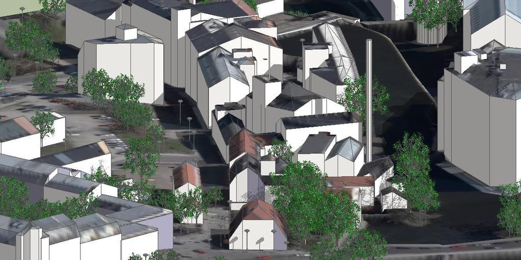 Tabell 16 3D stadsmodell, digital Detta är modeller med terräng, draperat ortofoto och byggnader som har sina takkonstruktioner.