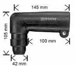 176 Borrning Tillbehör till borrhammare och borrmaskiner Bosch-tillbehör 11/12 Vinkelborrhuvuden Vinkelborrhuvud för lätta borrhammare med SDS-plusfäste, spindelhals-ø 43 mm 1 618 580 000 C0a 1 1