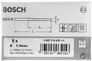 Bosch-tillbehör 11/12 Borrning Metallborr 71 Metallborr HSS-R, DIN 338 Arbetslängd (L1) mm 10-pack 9,0 81 125 2 607 018 433 C0f 10 1 065238 9,1 81 125 2 608 596 612 C0f 10 1 085922 9,2 81 125 2 608