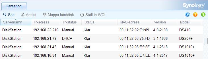 Följ anvisningarna som visas på skärmen för att slutföra installationen. 2 Synology Assistant kommer att installeras och köras på din dator.