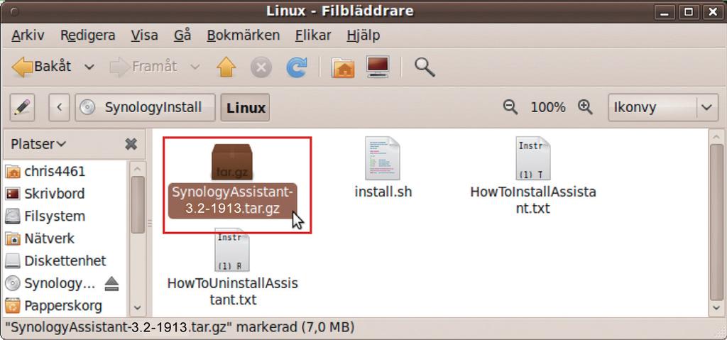 SynologyAssistant 2 Sätt i installationsskivan i din dator och dubbelklicka på ikonen SynologyInstall på skrivbordet.