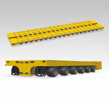 En självgående Modultrailer På bild: SPMT600 SPMT Serien Kapacitet: 61 ton (600 kn) Transporthastighet: km/h Flera konfigurationer möjliga Reducerad höjd och smidig konstruktion Intellidrive trådlöst