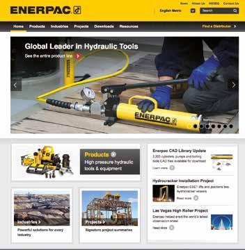 Om Enerpac Enerpac är världsledande leverantör av hydrauliska högtrycksverktyg och lösningar med ett brett utbud av produkter, lokala experter och ett världsomspännande distributionsnät.