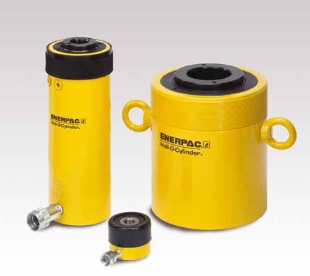 RCH-Serien, enkelverkande hålcylindrar Från vänster till höger: RCH-06, RCH-120, RCH- Mångsidighet för testning, underhåll och spännapplikationer Pump- och cylindersatser Alla cylindrar markerade med