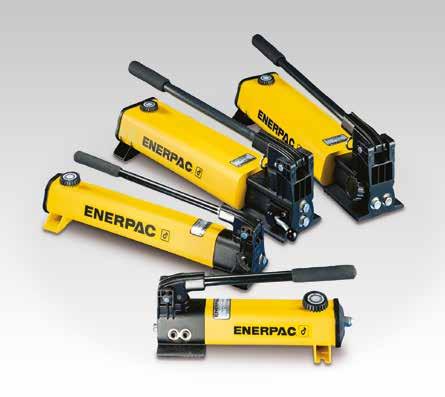 P-Serien, Lättvikts handpumpar Sett från ovan: P-802, P-842, P-202, P-142 Exklusivt från Enerpac Cylindervalstabell För att göra det enklare att välja rätt handpump för er tillämpning, se i avsnittet