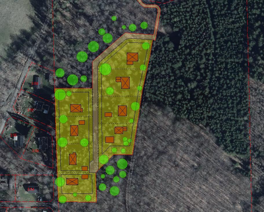 fastigheter. Föreslagen grönstruktur Plantering sker på initiativ av den enskilda fastighetsägaren på egen tomtmark.