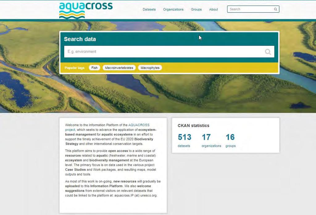 AQUACROSS Information Platform dataportal.aquacross.