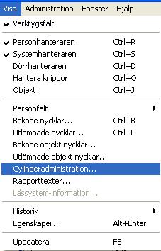 Administration av Cylindrar Administration av cylindrar förutsätter ett komplett låsschema så