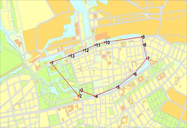 Flöde, bilar/medelvardagsdygn 5.6. Kanalbrosnittet Kanalbrosnittet består av ett antal trafikräknepunkter som täcker alla in- och utfartsvägar till området till Gamla staden.
