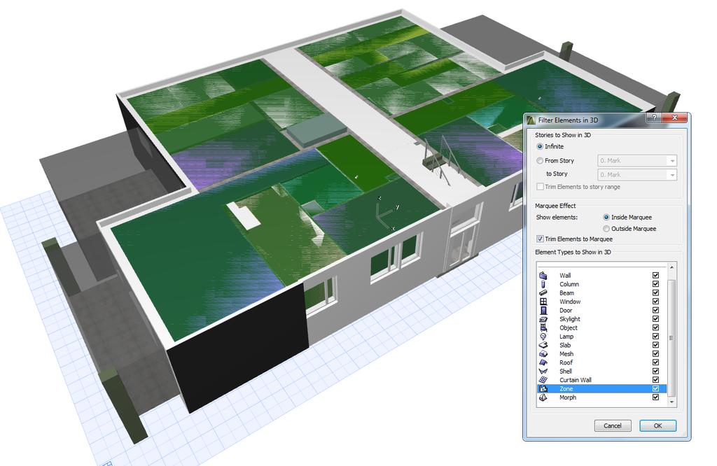 3.4. Utrymmen/zoner (ifcspace) Utrymmen är kanske det enskilt viktigaste elementet i en BIM-modell. En felaktig mätning kan få stora konsekvenser för mängdning, men även vid en IFC-export.