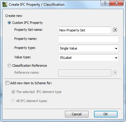 1. Skapa ett custom Property Set (Name of Property Set). 2. Skriv in den nya propertyns namn. 3. Välj typ av property i drop-downlistan. 4. Ange värdet på property type. 5.