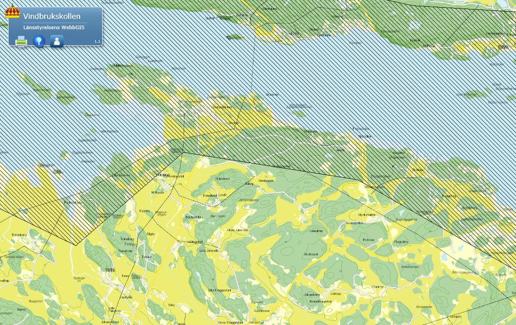 Väster om projektområdet finns Natura2000-områden enligt fågeldirektivet (avgränsat av röda punkter) och enligt habitatdirektivet