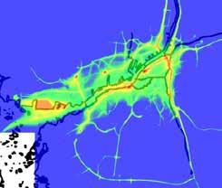 Beräkningar av källbidrag och minskningsscenarier för kvävedioxid i Göteborgsregionen R 2016:18 Göteborg sjunker dygnsmedelvärdet med 3-5 µg/m 3 och timmedelvärdet med 4-6 µg/m 3.