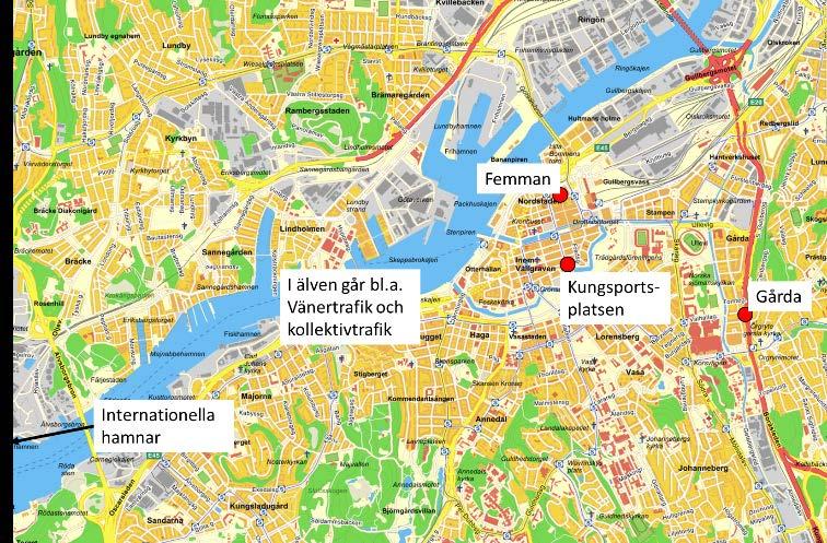 I Figur 9 visas det beräknade procentuella bidraget till halterna från regional bakgrund, punkt- och areakällor, fartyg och vägtrafik vid respektive plats.