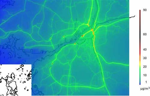 till årsmedelhalten från vägtrafik lägre än 10 μg/m 3.