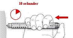 Tryck inte på injektionsknappen medan du vrider, insulin kan då komma ut ur nålen. Du kan inte vrida dosväljaren förbi det antal enheter som finns kvar i injektionspennan.