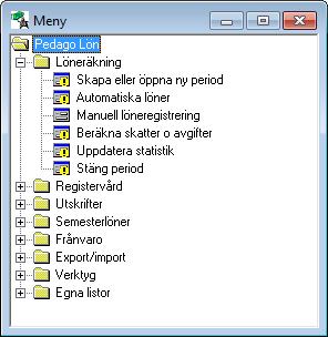 INTRODUKTION 9 Programstruktur Programmets olika delar Huvudmeny Efter kontroll av lo senordet a r programmet iga ng och lo nera kningens huvudmeny dyker upp pa ska rmen.