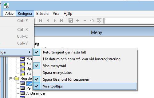 Du kan a ven anva nda tangentbordet. PilUpp och PilNed fo r lyttar dig i listan. Enter va ljer ett alternativ eller o ppnar/sta nger en undermeny.