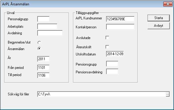 IMPORT OCH EXPORT 163 Kundnummer och procent tas fra n fo retagsuppgifterna och kan a ndras vid behov. Filen skapas i angiven katalog och fa r namnet XX_APLANM.TXT, da r XX a r din fo retagskod.