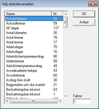 Fo r att la gga till eller ta bort en statistikvariabel fra n lo neslaget ho gerklickar du pa texten i rutan till ho ger.