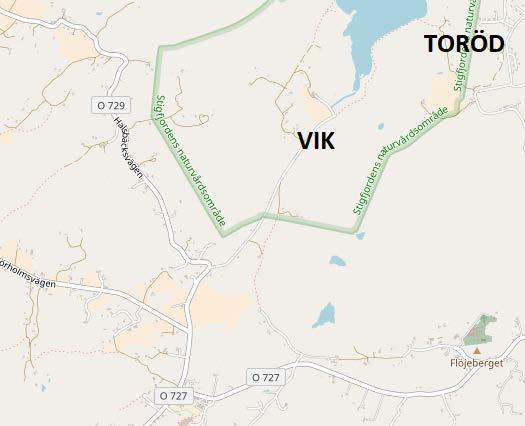 Problemlösning, sträckan mellan Toröd och Vik Första sträckan av beredningen sker norr om Långekärr skola och är mellan områdena Toröd och Vik. Se Figur 3.4 Figur 3.
