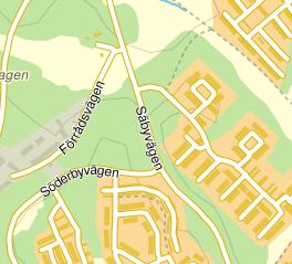 Minsta avstånd mellan bostadsbebyggelse och Säbyvägen, ca 16 meter. Figur 14. Uppskattning av minsta bebyggelsefria avstånd längs med analyserad vägsträcka.