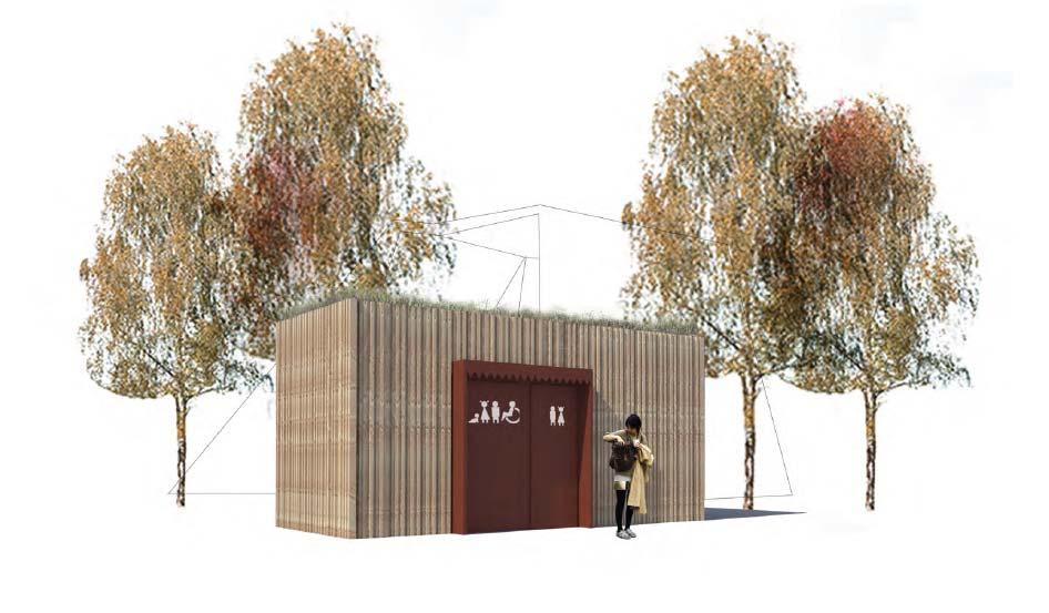 Färggranna perennplanteringar, lökväxter och perenna gräs längs med gågatan och på Brotorget skapar ett blickfång och en trevlig miljö.