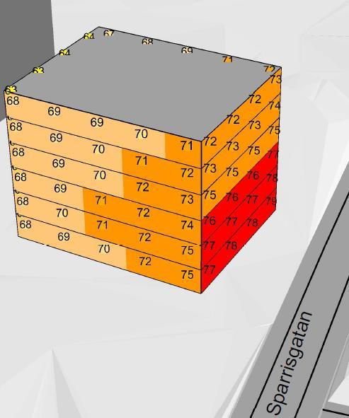 För att dimensionera bullerskyddsåtgärder har inventering och fasadisoleringsmätning utförts i två lägenheter i fastigheten Årsta 9:1.