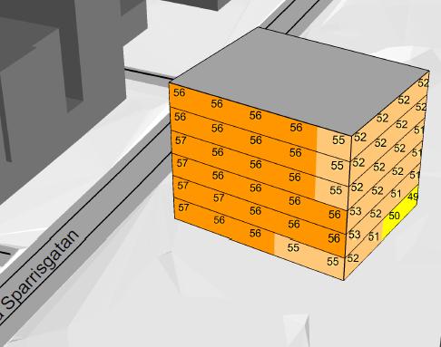 enligt svensk standard SS-EN ISO 140-5. Lägenheterna i huset är relativt lika varandra med samma fasad- och fönsterkonstruktioner.