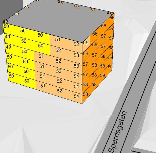 Dimensionerande bullernivåer vid framtagande av bullerskyddsåtgärder utgörs av maximala ljudnivåer från lastbilstransporter.