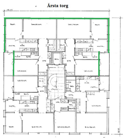 RAPPORT 734622 2017-05-24 8 (8) De grönmarkerade lägenheterna mot Årsta torg