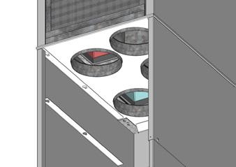 REC rekommenderar att en glipa på 5 mm lämnas mot tak för att undvika överföring av vibrationer. 1. Mät först ut avståndet till tak. Sätt sedan ihop över- och underdelen på ett plant golv.