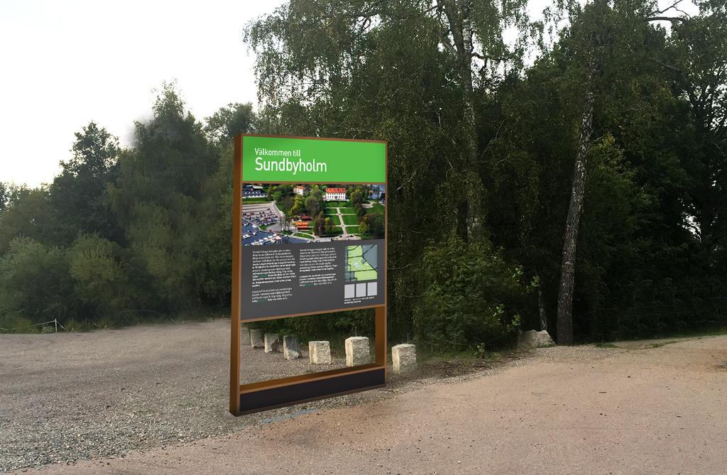 8 (15) Berättande skyltar Berättande skyltar används för att beskriva en plats, verksamhet eller besöksmål.