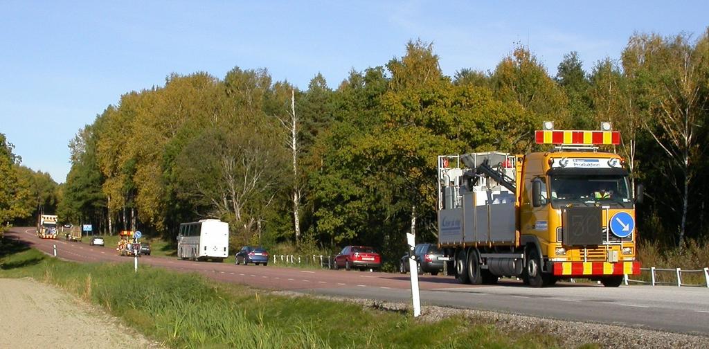 Andel,8,7,6,5,4,3 Släckt Tänd Figur 12. Andel fordon som kör snabbare än 7 km/h på samtliga arbetsplatser och samtliga mätplatser.