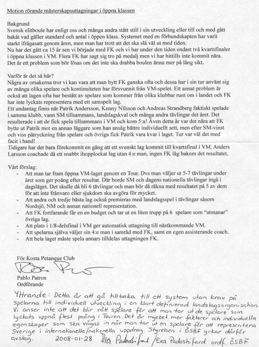 Motion nr 12 från Kosta
