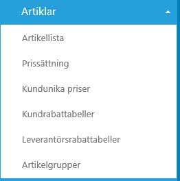 Inledning Ahlsell Office Artiklar Under menyalternativet Artiklar finns funktioner för Ahlsell Office artikelhantering.