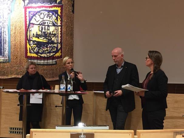 Medlemsmötet avslutades med panelsamtal mellan regionråd Anders Öberg, regional utvecklingsdirektör Anna Lindberg och Karin Bergelv verksamhetsledare på Överenskommelsekansliet kring civilsamhällets