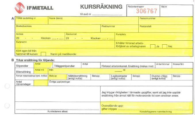 Exempel på Kursräkning