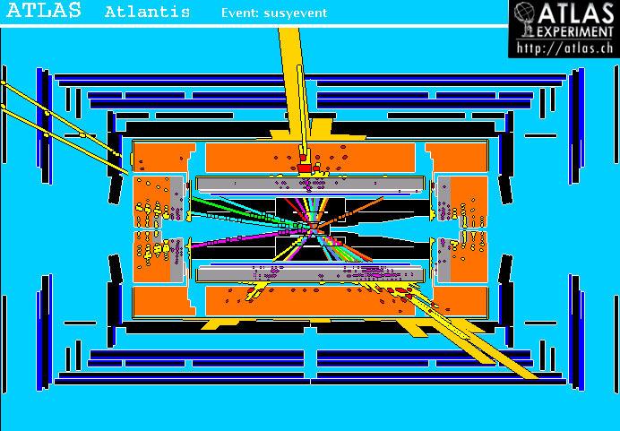 ATLAS signal för en supersymmetrisk partikel CERN LHC tunneln LHC magneter LHC