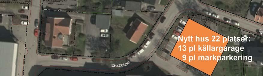 4(5) blir 33 stycken. Befintlig markparkering där nytt hus föreslås byggas innehåller 32 bilplatser, varav 27 är uthyrda.
