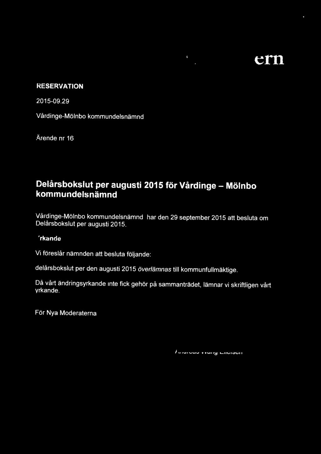 2 15 för Vårdinge - Mölnbo k mmundels ämnd Vårdinge-Mölnbo