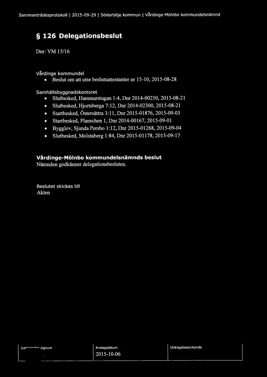 Sammanträdesprotokoll l 2015-09-29 l Södertälje.