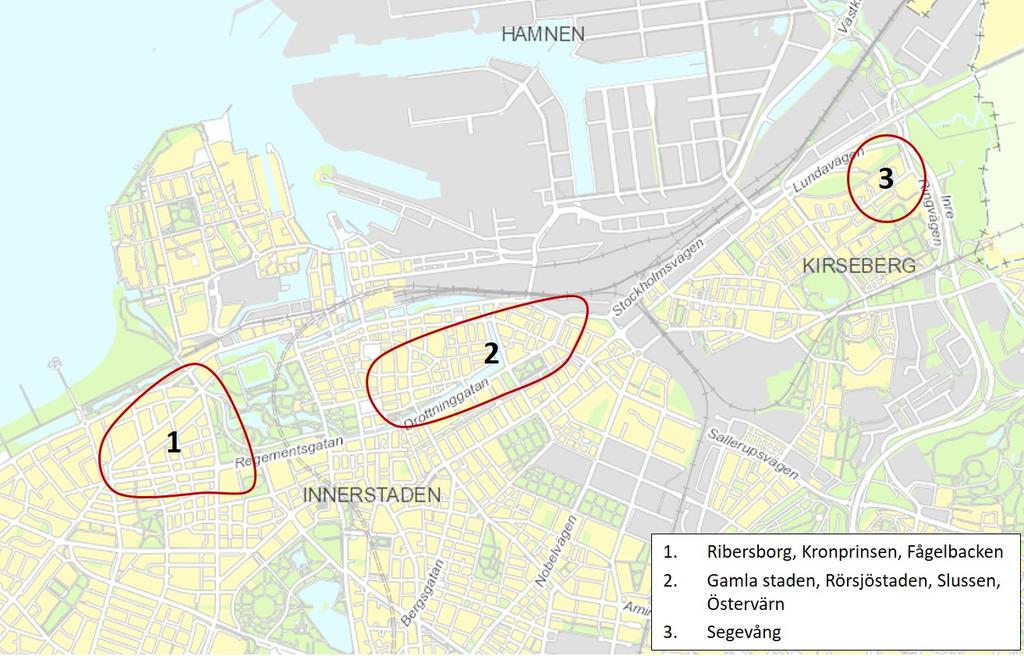 Framtida transport av avloppsvatten från Malmö till Sjölunda avloppsreningsverk 18 Figur 3-6 Påverkansområden vid dämning från pumpstation Källaröversvämningar medför samhällskostnader, både i form