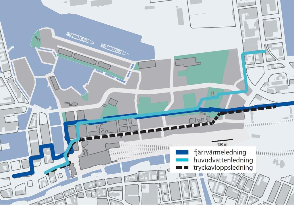 Framtida transport av avloppsvatten från Malmö till Sjölunda avloppsreningsverk 19 Läget av tryckavloppsystemet utgör en säkerhetsrisk, då driftstörningar snabbt kan resultera i betydande