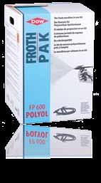 FROTH-PAK 180 FROTH-PAK 600 FROTH-PAK 180-produkter säljs i ett kit där en isocyanatbehållare och en polyolbehållare är förpackade tillsammans.