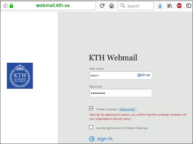 E-post webmail.kth.