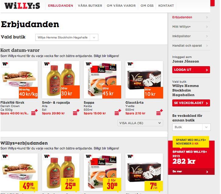 Vecka 2 Olika sätt att lösa problemet undersöktes och tre olika förslag togs fram och presenterades på kritiksessionen. Lösningar för hemsidan Två möjliga lösningar för Willys.