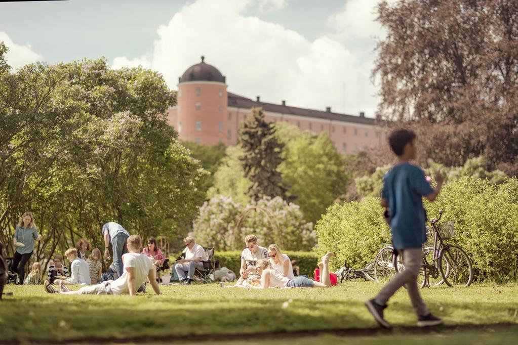 Det finns fler än 20 000 registrerade företag och kring 1 500 företag startas varje år. Det finns två universitet; Uppsala universitet och Statens lantbruks universitet liksom tre statliga verk.